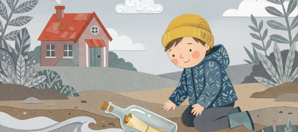 Illustration for Message in the bottle