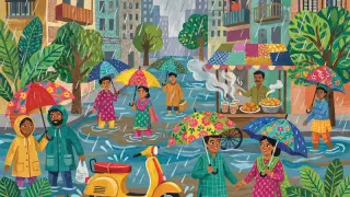 Illustration for Monsoon in Mumbai