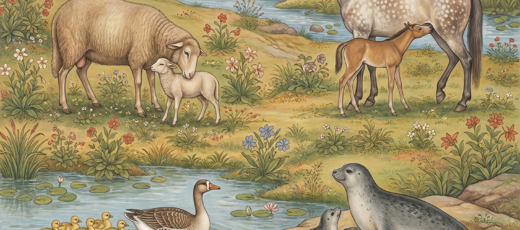 Illustration for Mother and Child in the Animal Kingdom