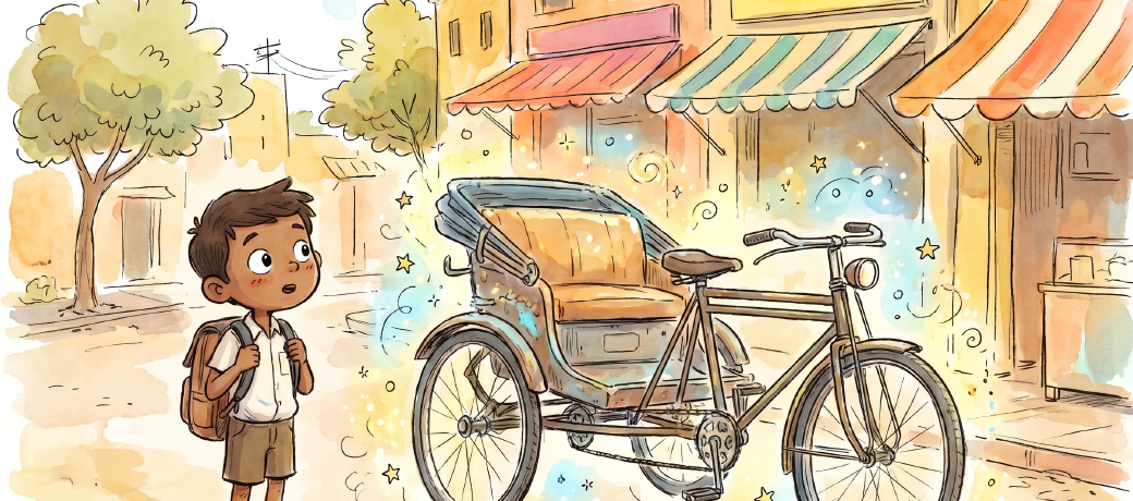 Illustration for Mushir and the Magic Rickshaw