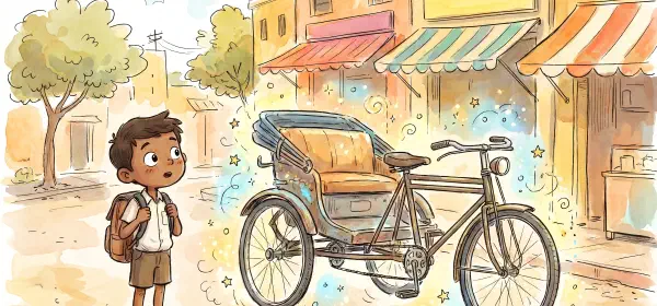 Illustration for Mushir and the Magic Rickshaw