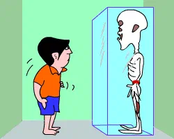Prized Skeleton in Museum Closet [Illustration by Sudheer Nath]