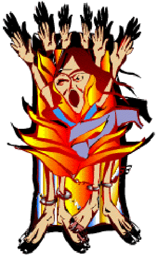 Chained Inmates of an Asylum burnt to Death []