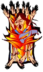 Chained Inmates of an Asylum burnt to Death []