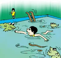 Swimming in Trouble [Illustration by Sudheer Nath]