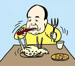 Injured Deer Lands on Dinner Plate [Illustration by Sudheer Nath]