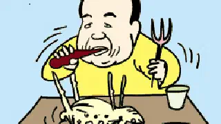 Illustration for Injured Deer Lands on Dinner Plate