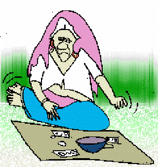 The Beggar who is a Money Lender [Illustration by Sudheer Nath]