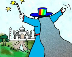 Man Who Could Make The Taj Disappear [Illustration by Sudheer Nath]