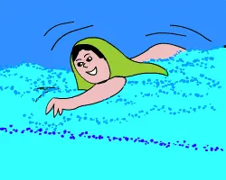 Olympic Swim Against the Tide [Illustration by Sudheer Nath]