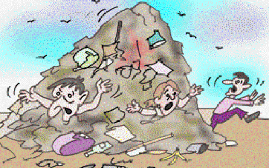 Buried under a Garbage Mountain