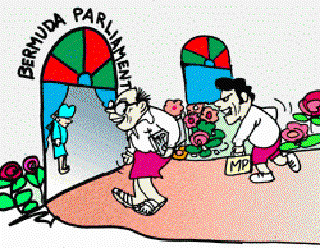 Bermudas on Beaches — and in Parliament [Illustration by Sudheer Nath]