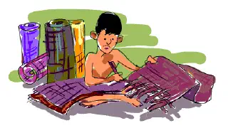 Illustration for Former Child Worker Visits Clinton