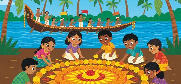 Illustration for Onam — The Harvest Festival