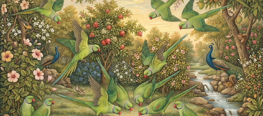 Illustration for Parrots in My Garden