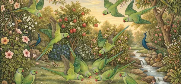 Illustration for Parrots in My Garden