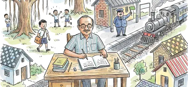 Illustration for R.K. Narayan