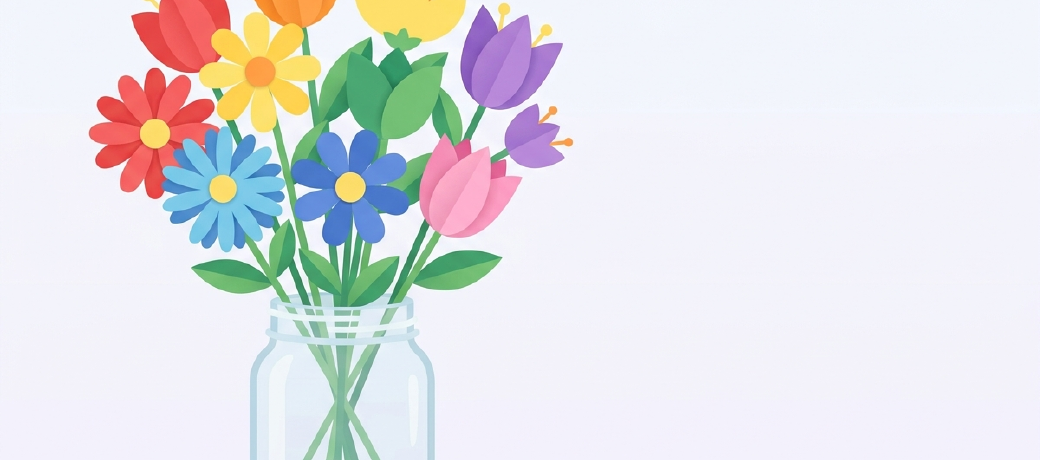 Illustration for Rainbow Flowers