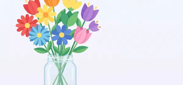 Illustration for Rainbow Flowers