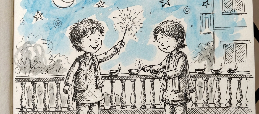 Illustration for Rediscovering a Smoke-less Diwali
