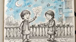 Illustration for Rediscovering a Smoke-less Diwali