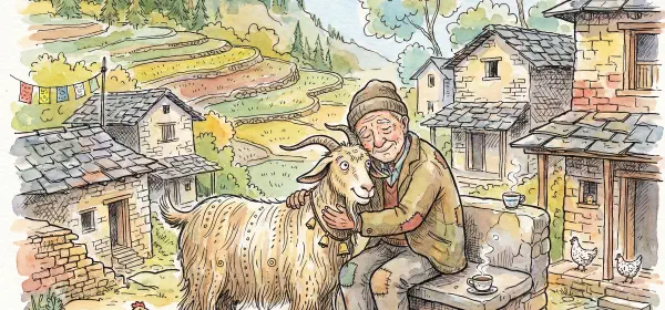 Illustration for Shebu and Moonmoon, the Long Haired Goat