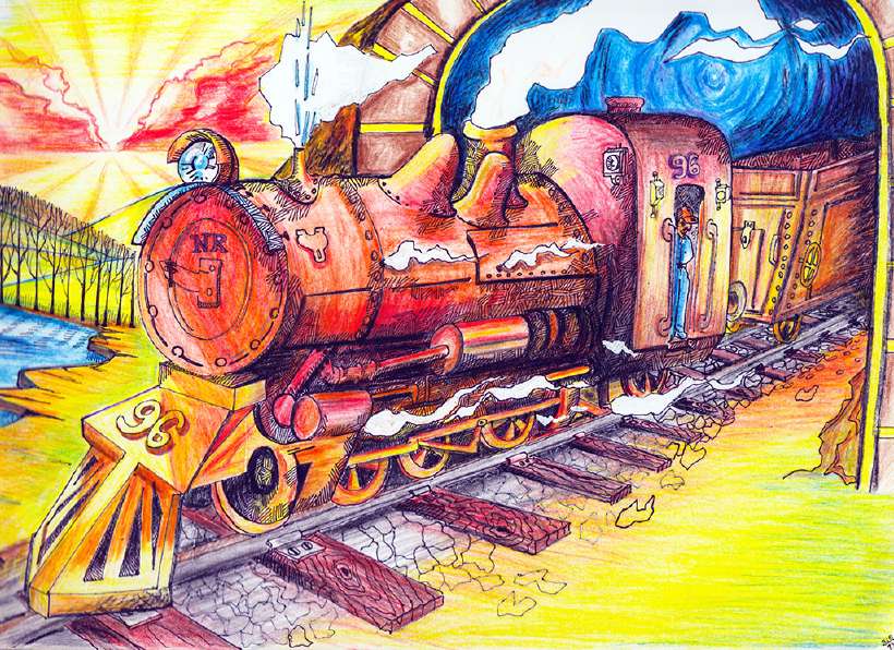 A Train Adventure of Wild Animals [Illustrations by Amarjeet Malik]