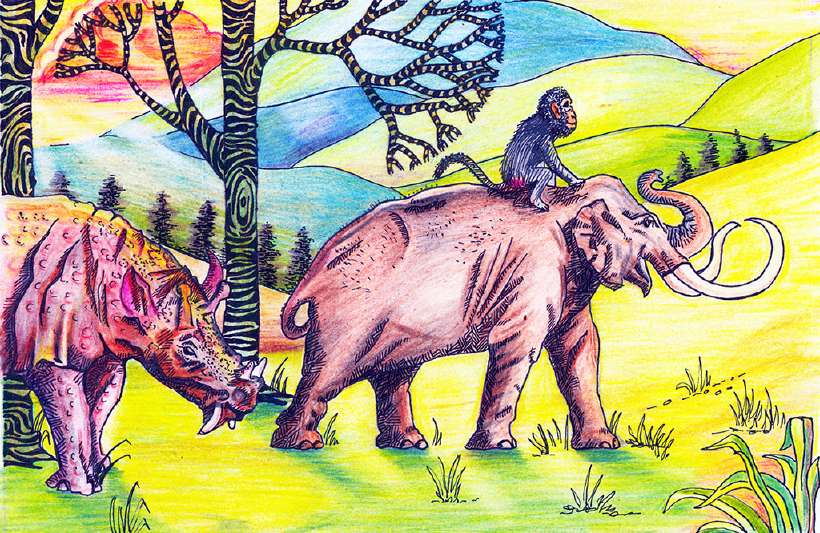 A Train Adventure of Wild Animals [Illustrations by Amarjeet Malik]