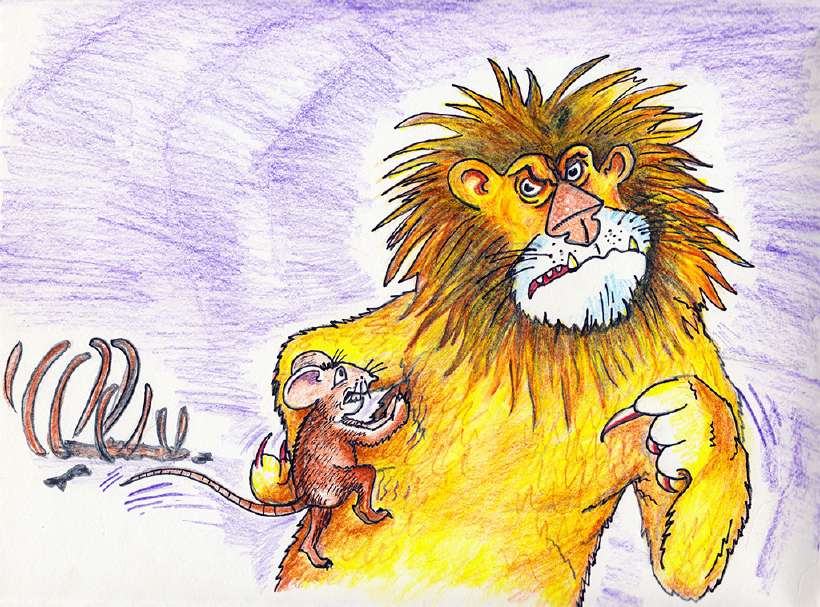 The Mouse who Lived in the Lion's Cave [Illustrations by Amarjeet Malik]