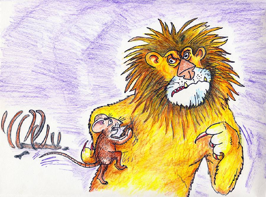 The Mouse who Lived in the Lion's Cave [Illustrations by Amarjeet Malik]