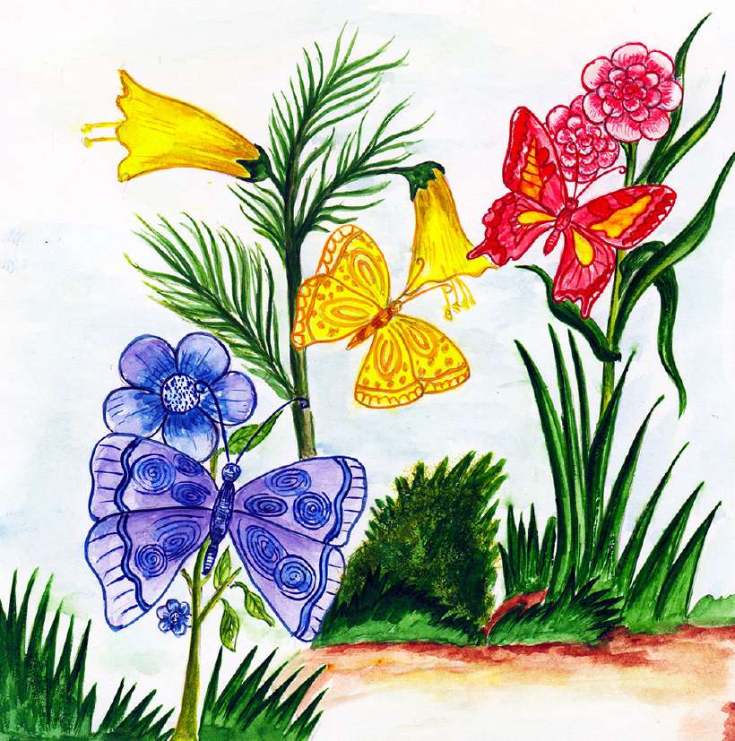 The Three Butterflies [Illustrations by D. K. Sharma ]