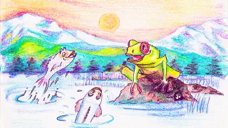 Illustration for Two Fish and a Frog
