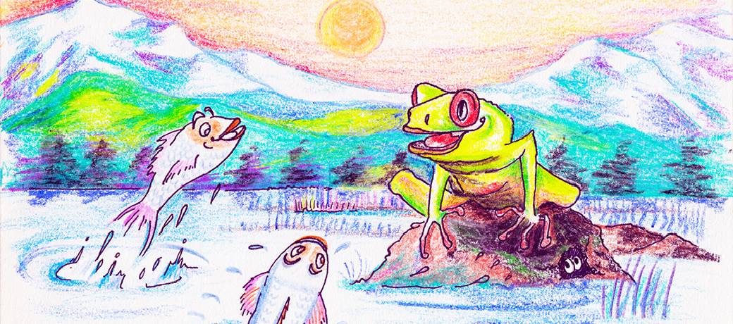 Illustration for Two Fish and a Frog