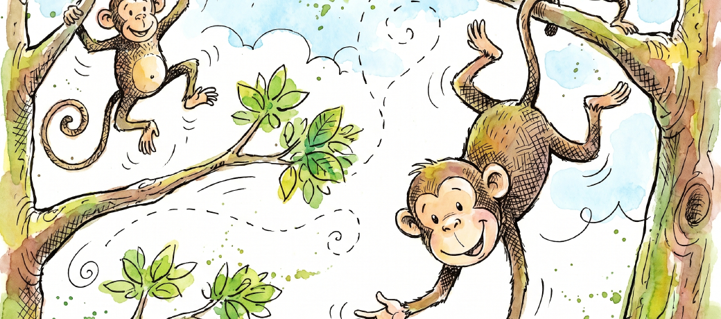 Illustration for Swinging Monkey