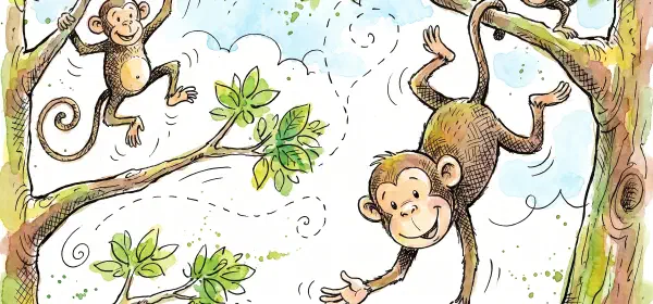 Illustration for Swinging Monkey