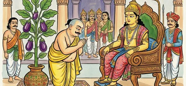 Illustration for Tenali Rama and the Brinjal