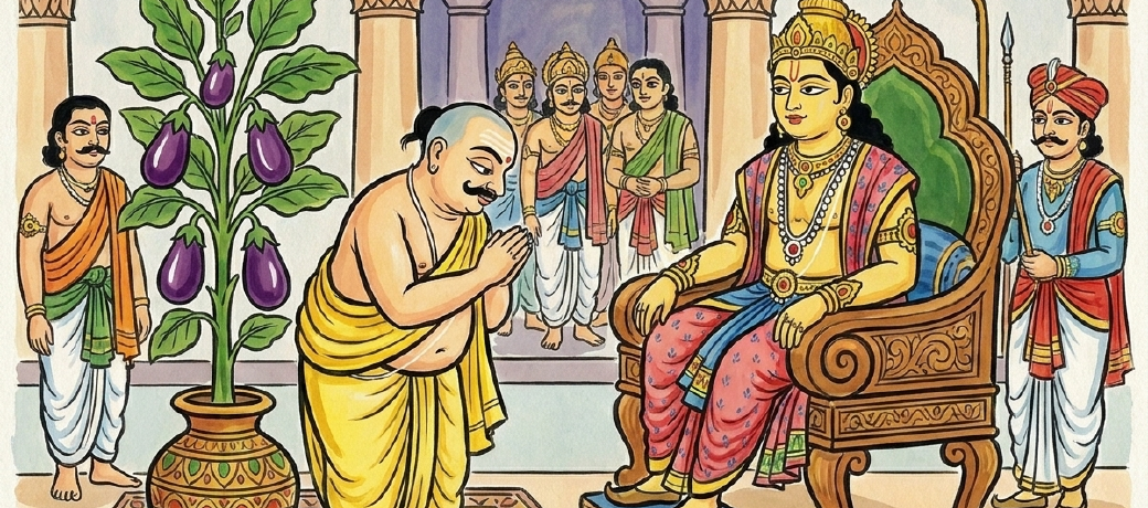 Illustration for Tenali Rama and the Brinjal