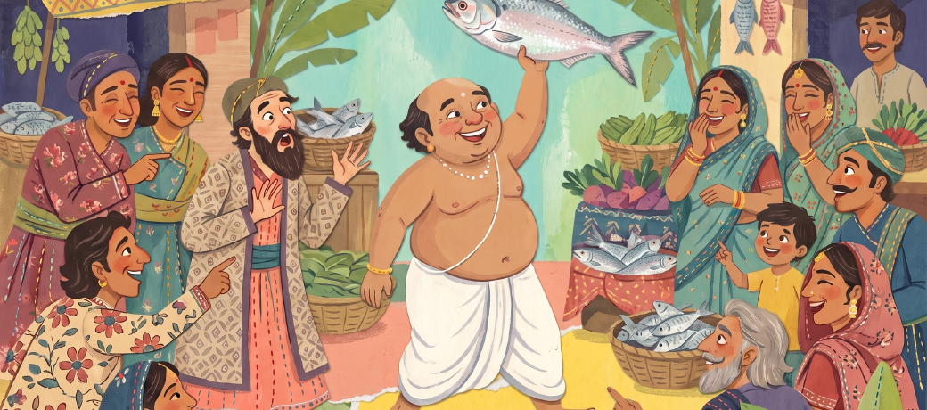Illustration for The Court Jester and the Hilsa Fish