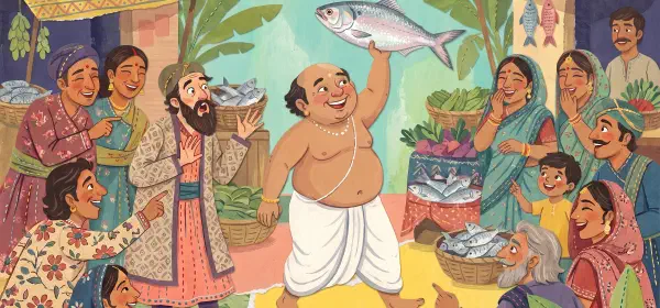 Illustration for The Court Jester and the Hilsa Fish
