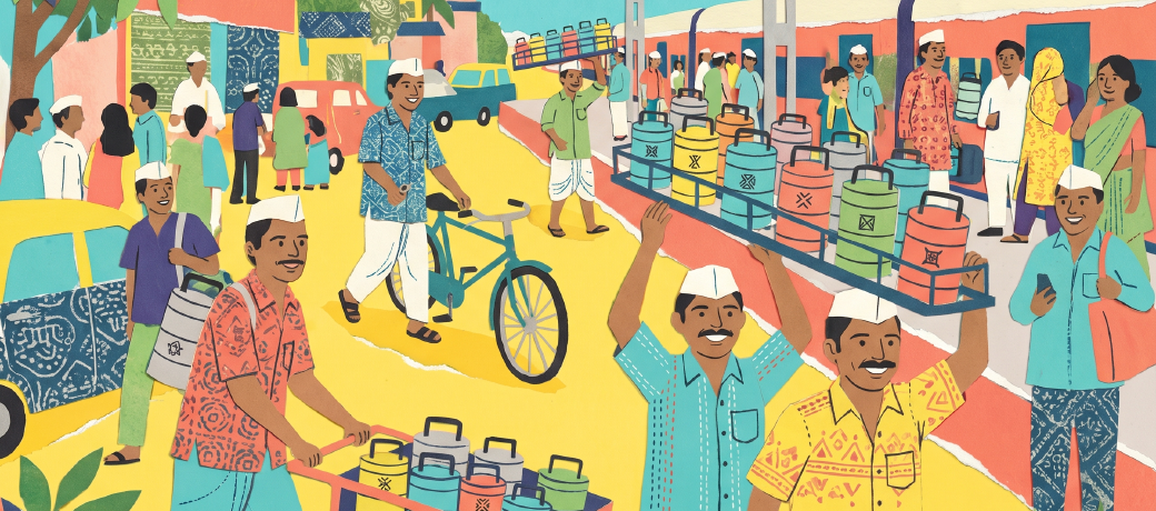 Illustration for The dabbawalas of Mumbai