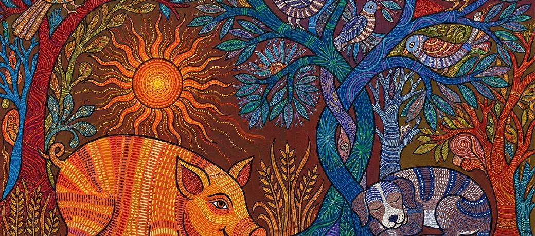 Illustration for The Dog and the Pig