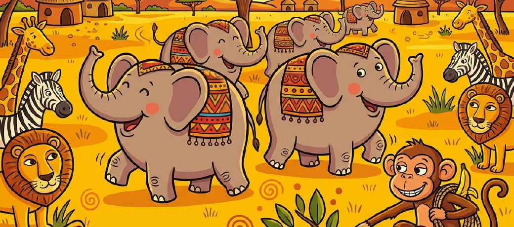 Illustration for The Elephants who Showed Off