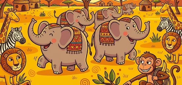 Illustration for The Elephants who Showed Off