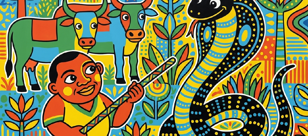 Illustration for The Farmer and the Serpent
