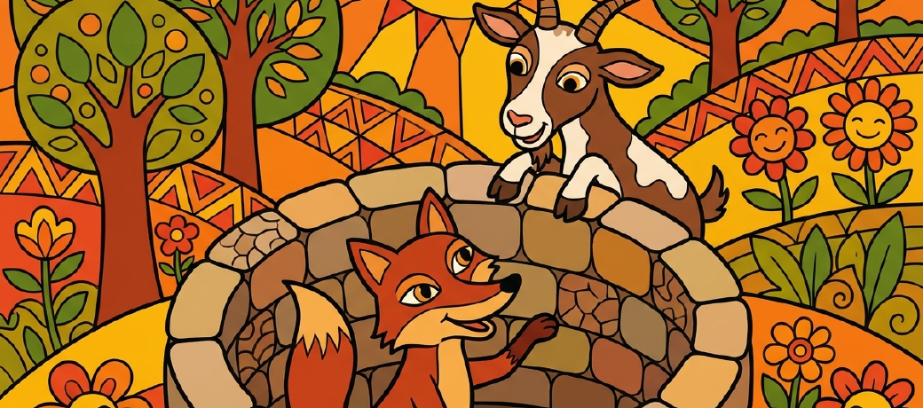 Illustration for The Fox and the Goat