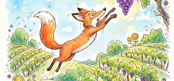 Illustration for The Fox and the Grapes