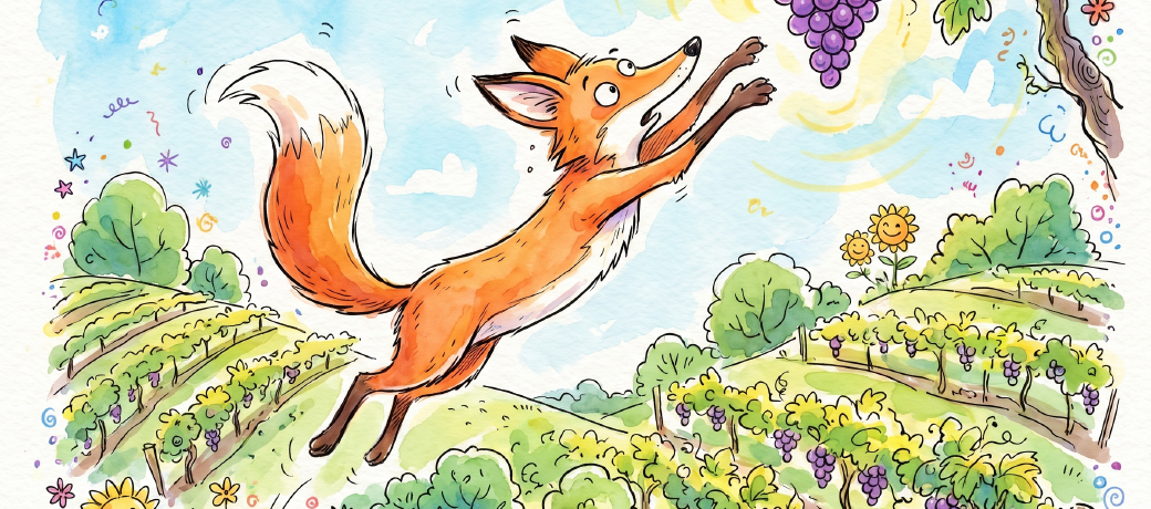 Illustration for The Fox and the Grapes