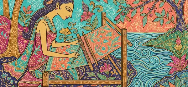 Illustration for The Girl who Taught the World to Weave