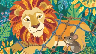 Illustration for The Mouse who Lived in the Lion's Cave
