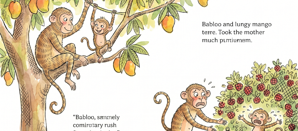 Illustration for The Naughty Baby Monkey